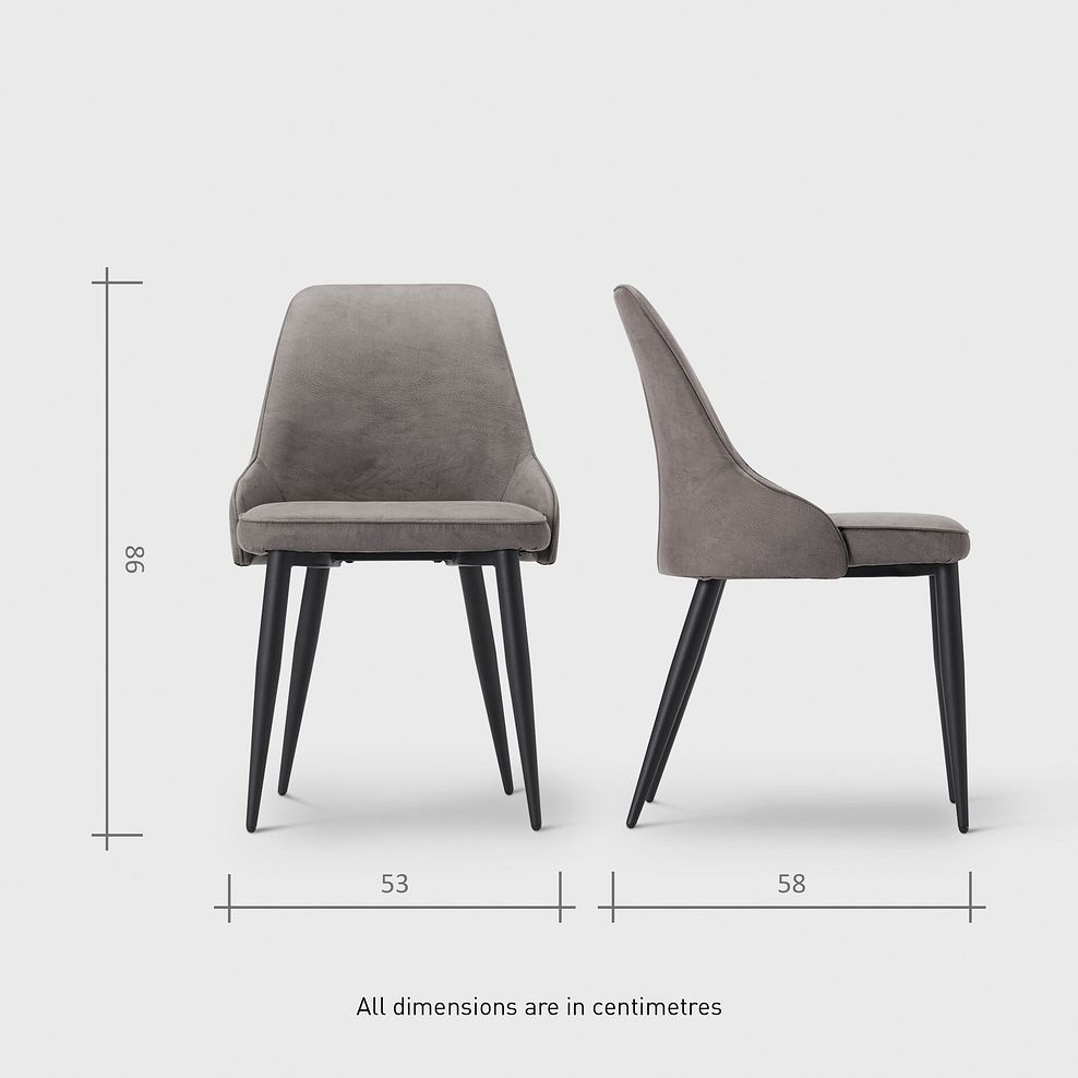 Aria Dining Chair in Dark Grey with Black Metal Legs 10