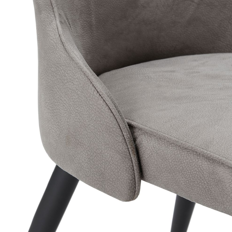 Aria Dining Chair in Light Grey with Black Metal Legs 8