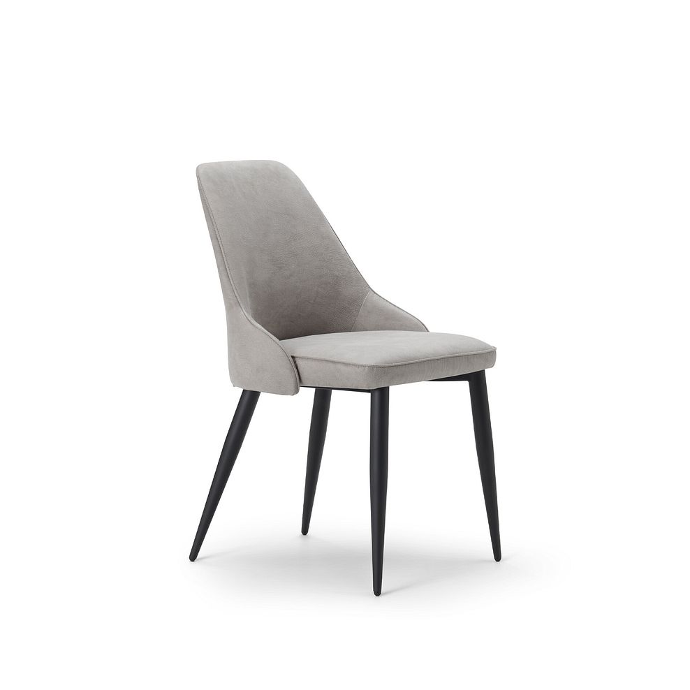 Aria Dining Chair in Light Grey with Black Metal Legs 1