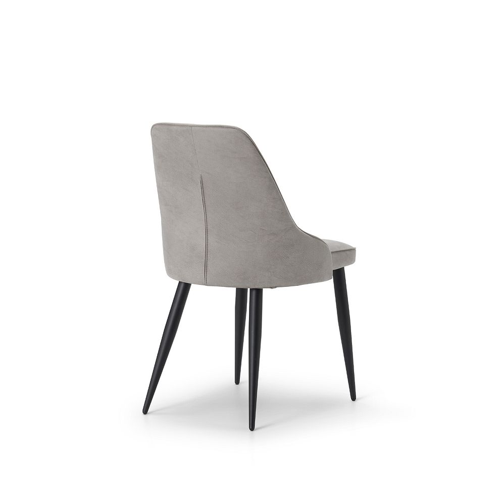 Aria Dining Chair in Light Grey with Black Metal Legs 5