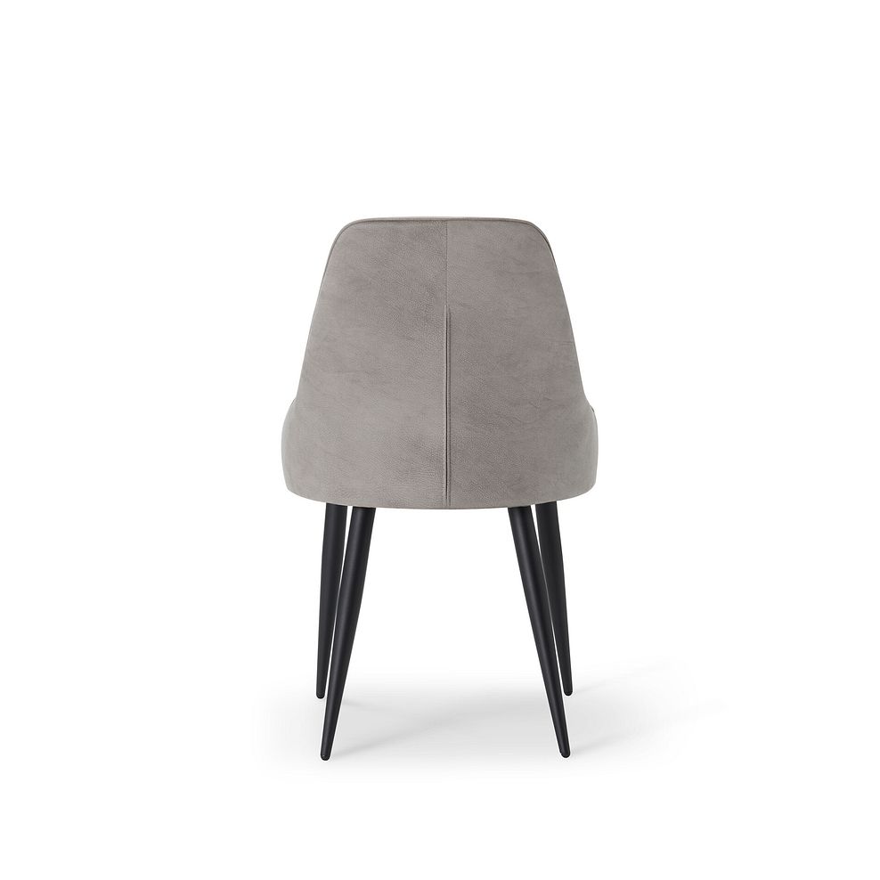 Aria Dining Chair in Light Grey with Black Metal Legs 6