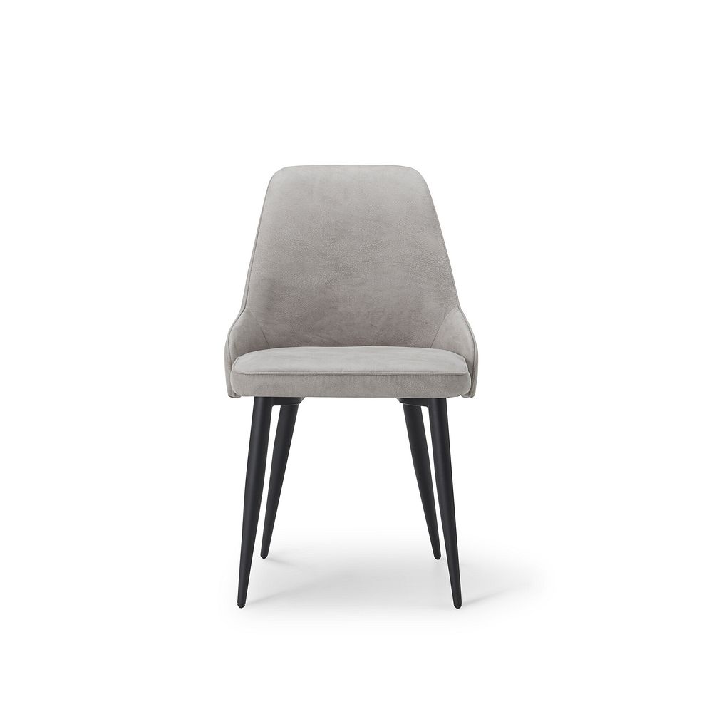 Aria Dining Chair in Light Grey with Black Metal Legs 3