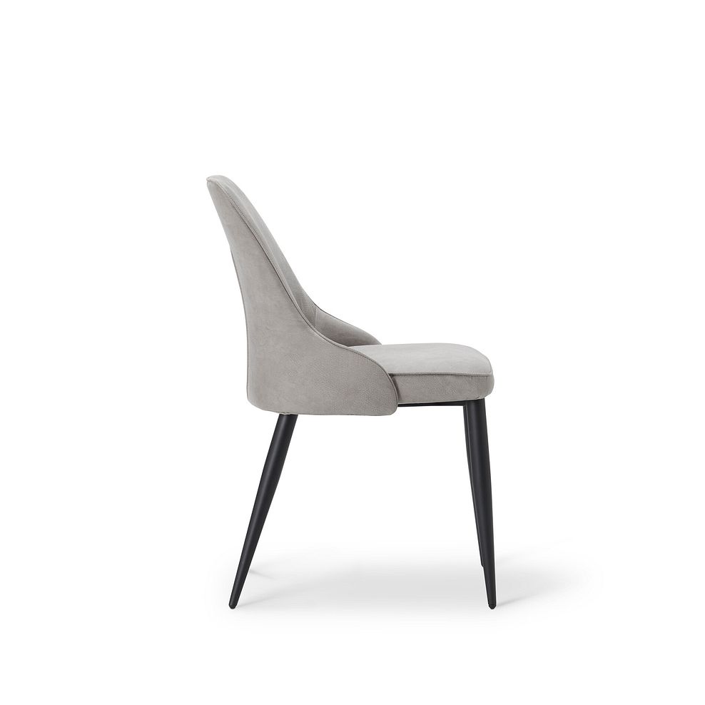 Aria Dining Chair in Light Grey with Black Metal Legs 4