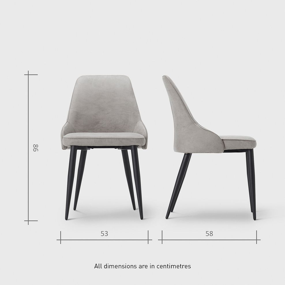 Aria Dining Chair in Light Grey with Black Metal Legs 11