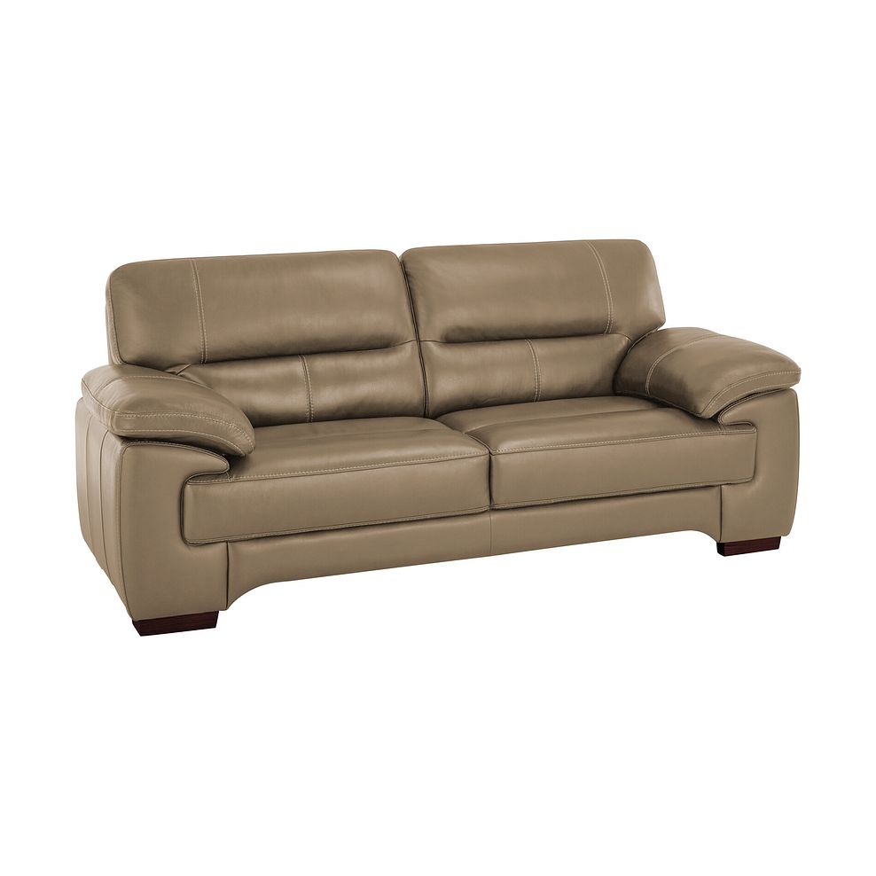 Arlington 3 Seater Sofa in Beige Leather Thumbnail 1
