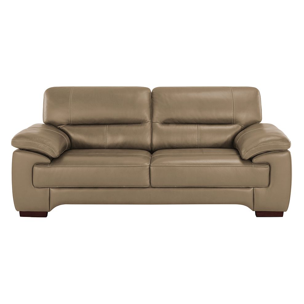 Arlington 3 Seater Sofa in Beige Leather Thumbnail 2