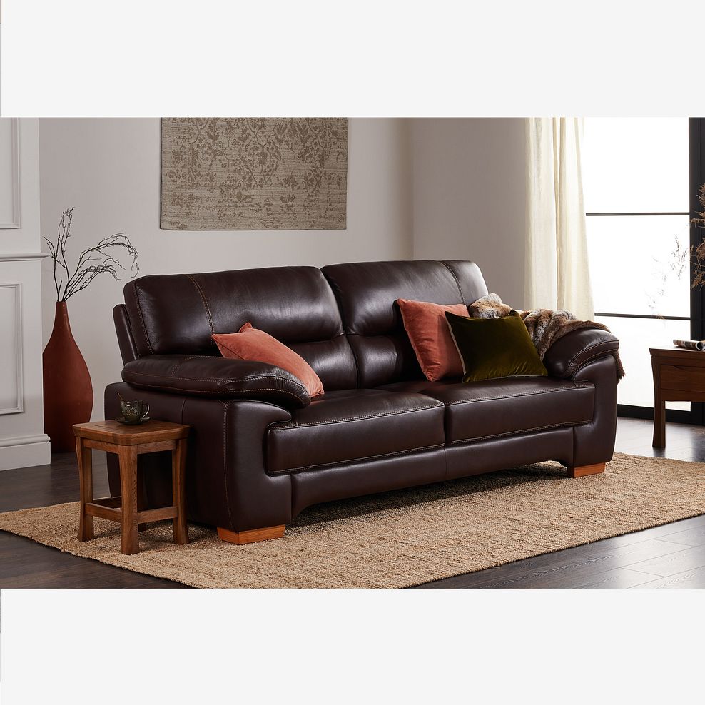 Arlington 3 Seater Sofa in Two Tone Brown Leather Thumbnail 1