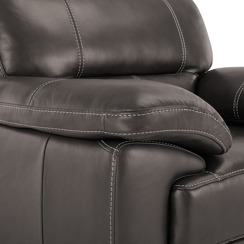 Arlington Armchair in Dark Grey Leather 8