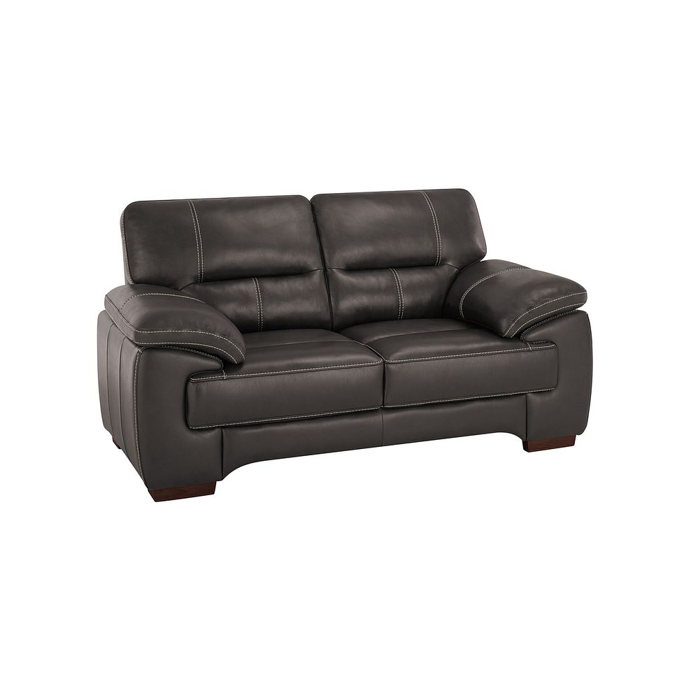 Arlington 2 Seater Sofa in Dark Grey Leather 1