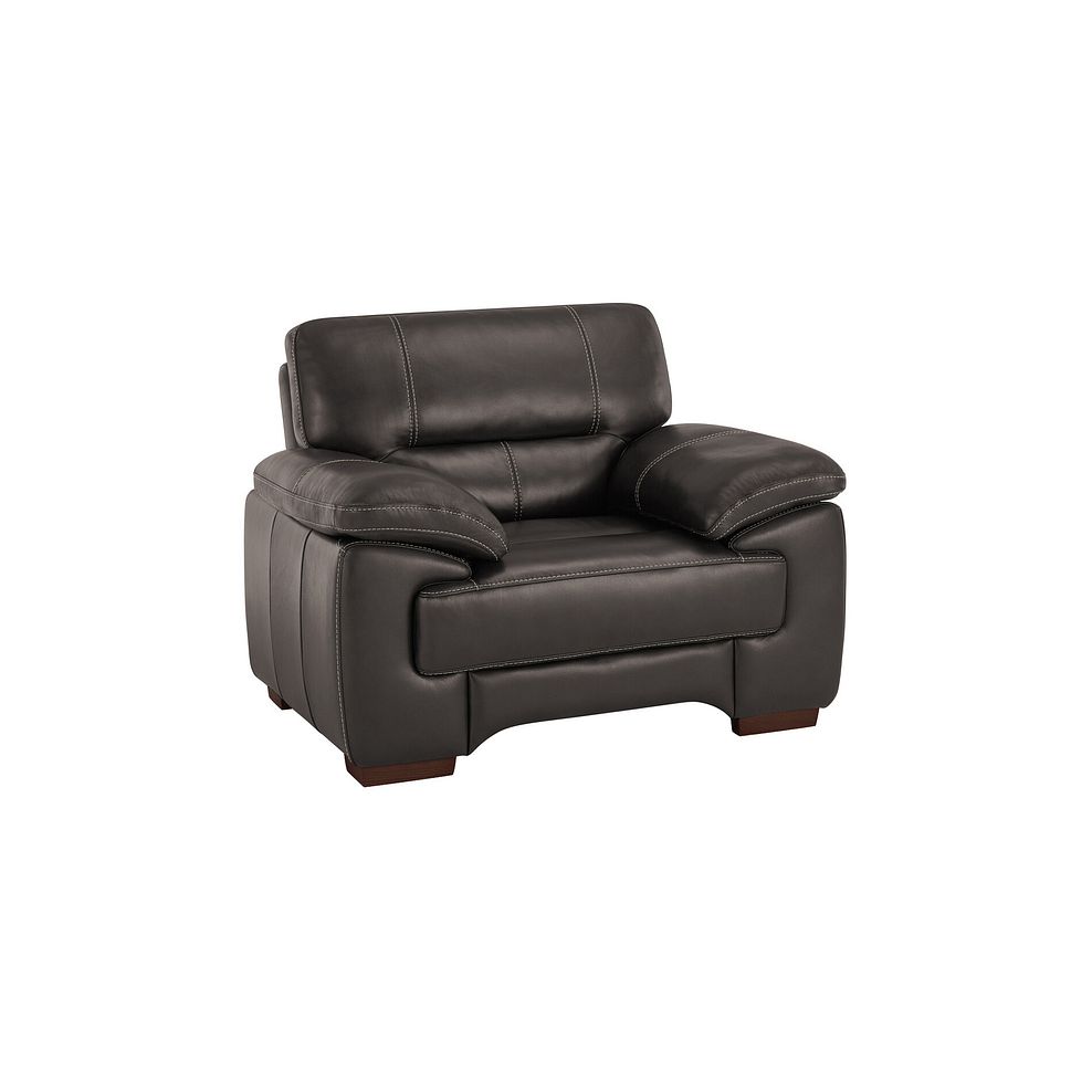 Arlington Armchair in Dark Grey Leather 1