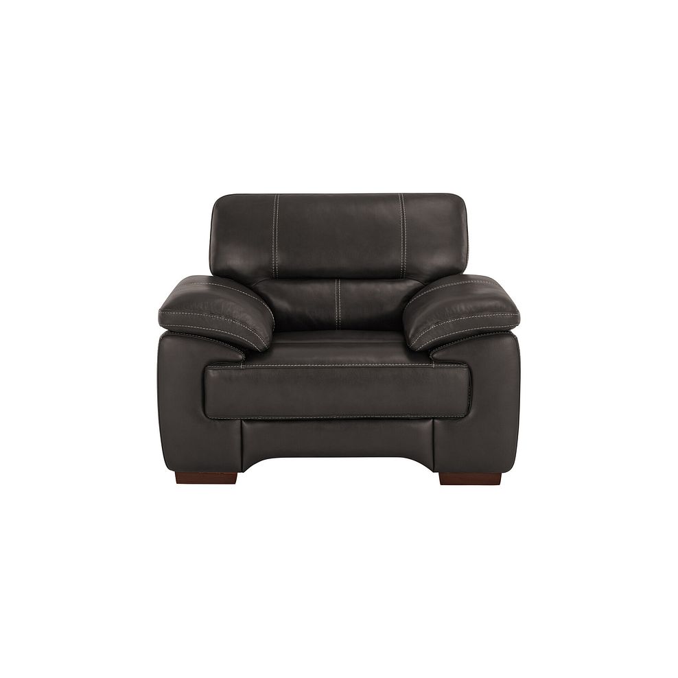 Arlington Armchair in Dark Grey Leather 2