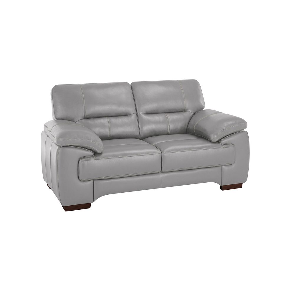 Arlington 2 Seater Sofa in Light Grey Leather 1
