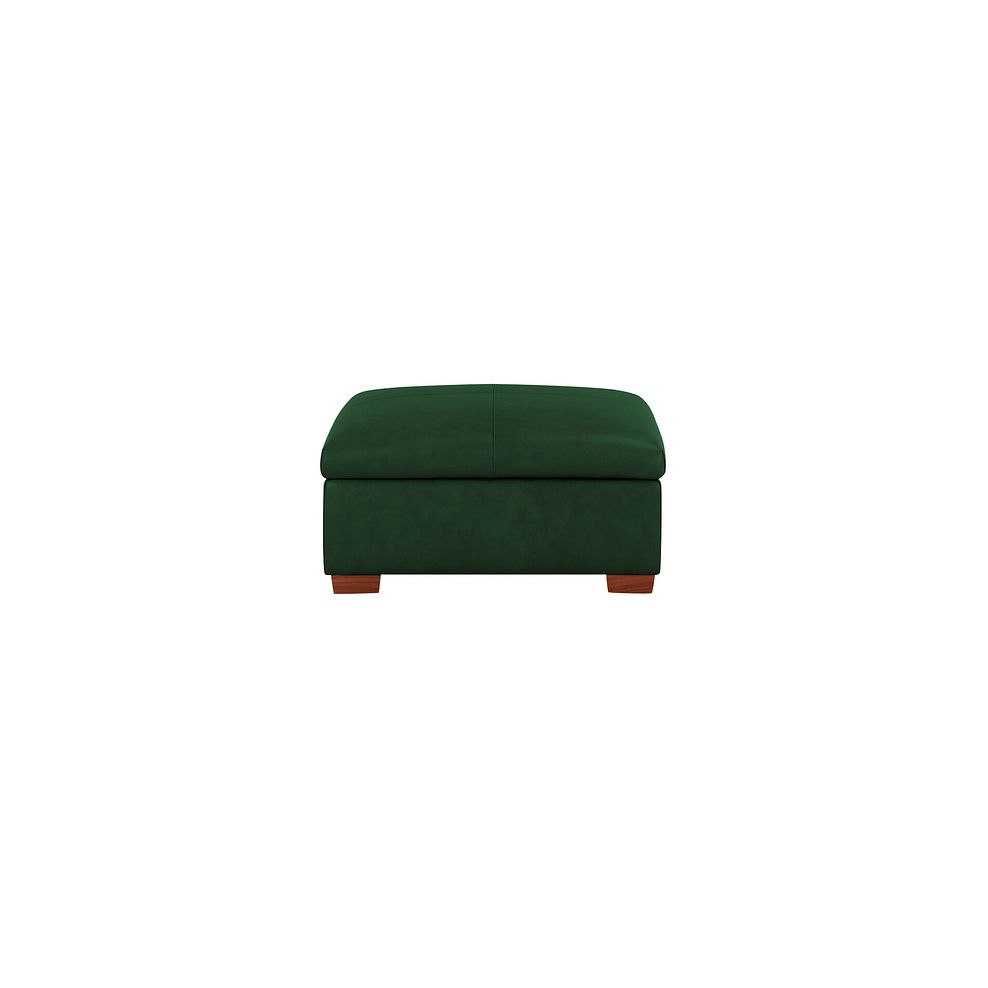 Arlington Storage Footstool in Green Leather 2