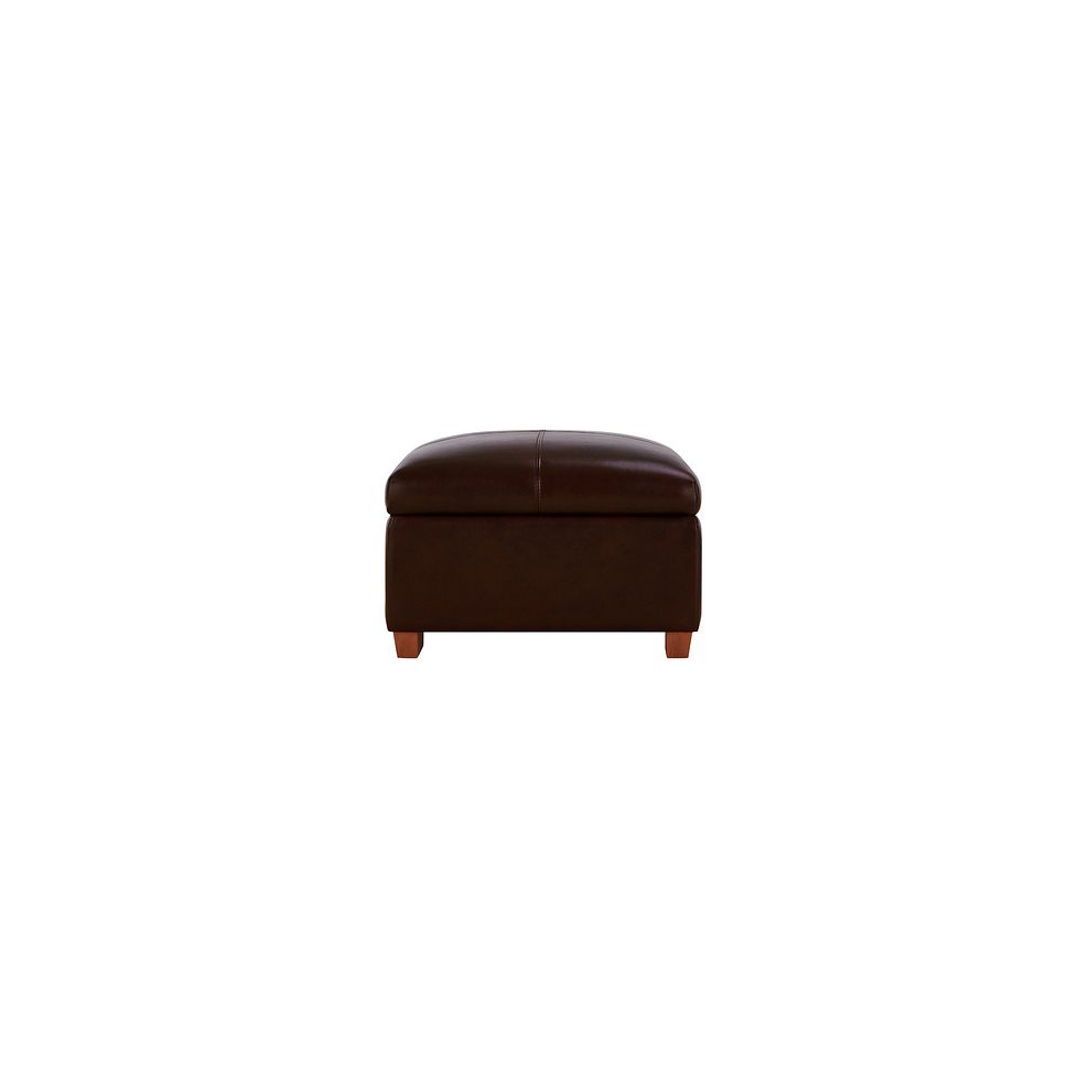 Arlington Storage Footstool in Two Tone Brown Leather Thumbnail 5