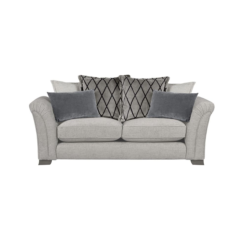 Ashby 3 Seater Pillow Back Sofa in Silver fabric 2