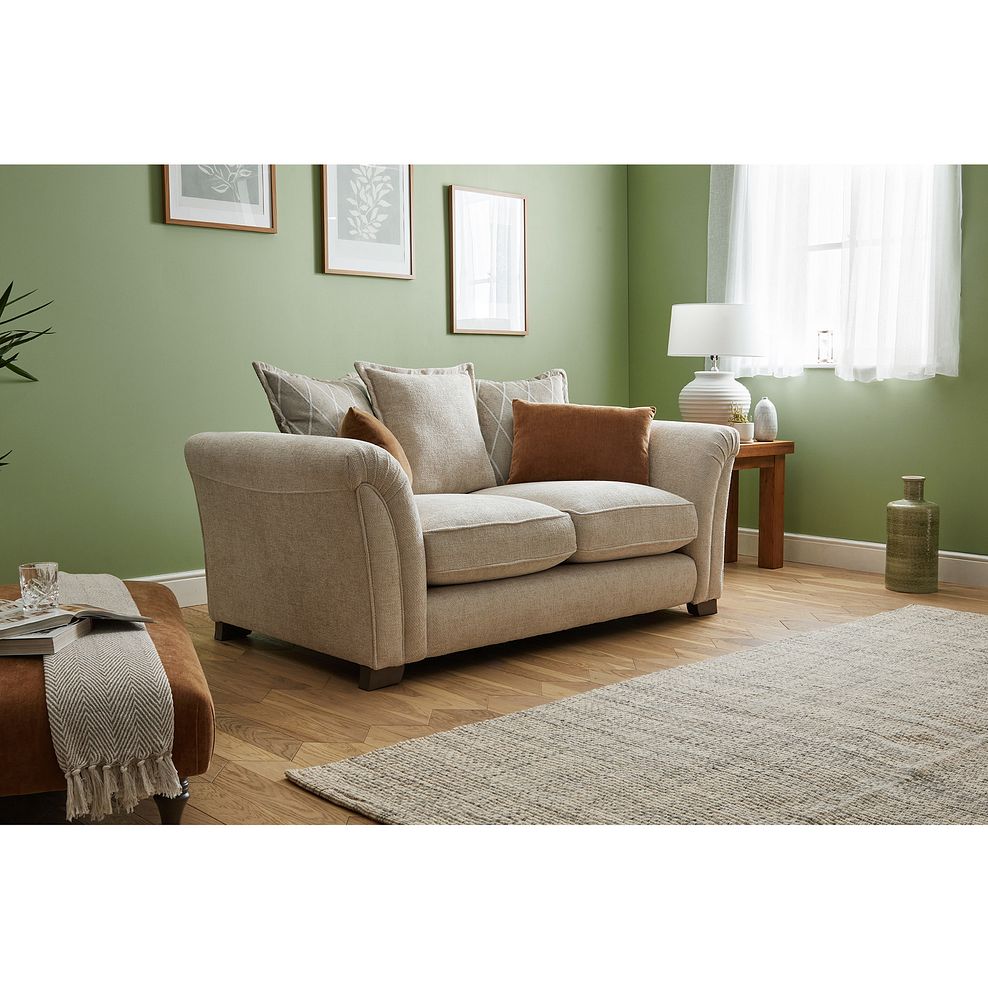 Ashby 2 Seater Pillow Back Sofa in Cream fabric Thumbnail 1
