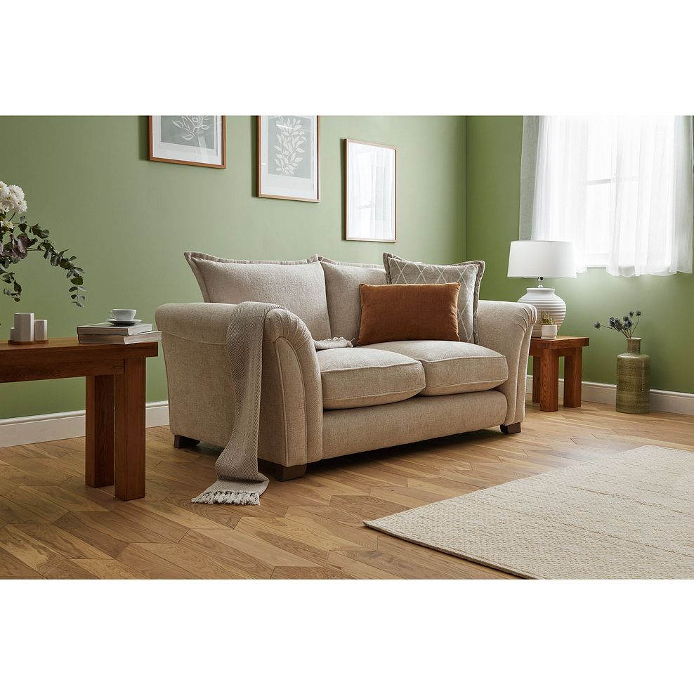 Ashby 2 Seater High Back Sofa in Cream fabric 1