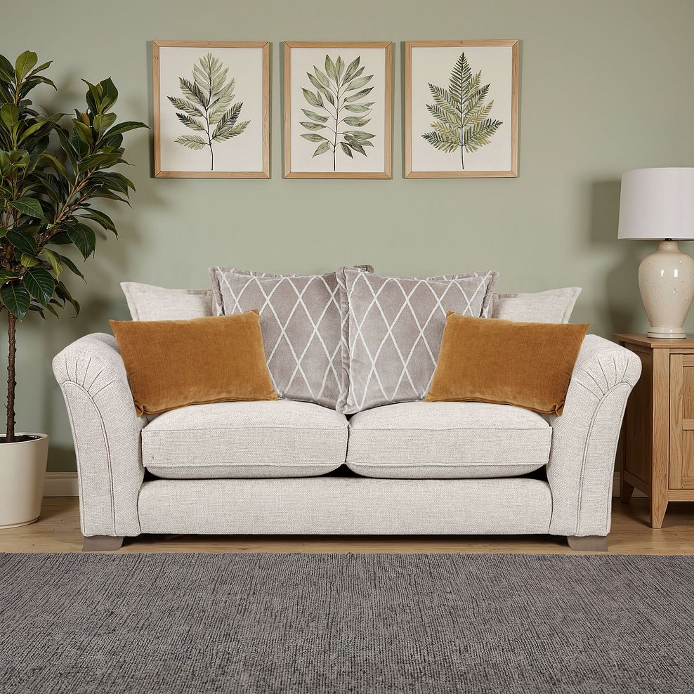 Ashby 3 Seater Pillow Back Sofa in Cream fabric 1