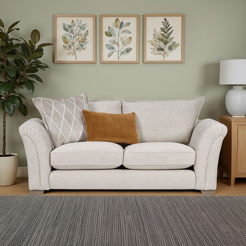 Ashby 3 Seater High Back Sofa in Cream fabric 1