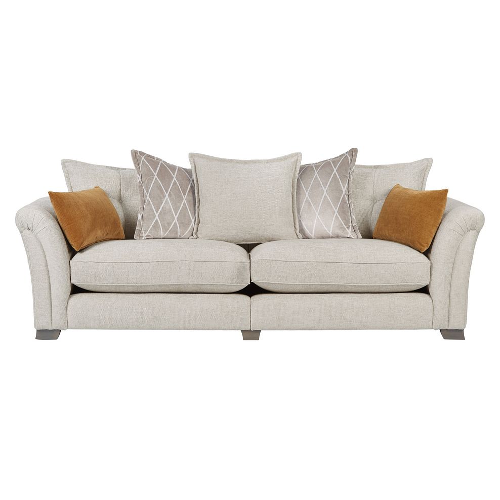 Ashby 4 Seater Pillow Back Sofa in Cream fabric 4