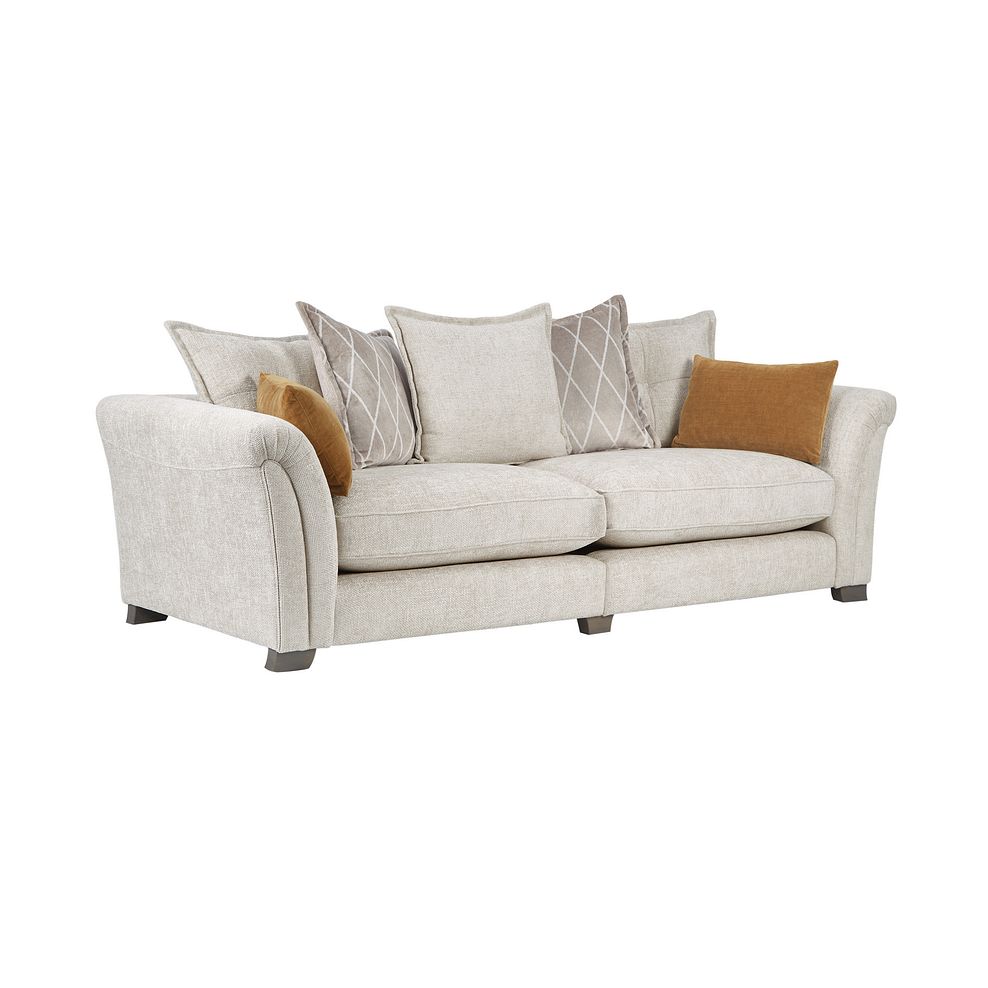 Ashby 4 Seater Pillow Back Sofa in Cream fabric 3