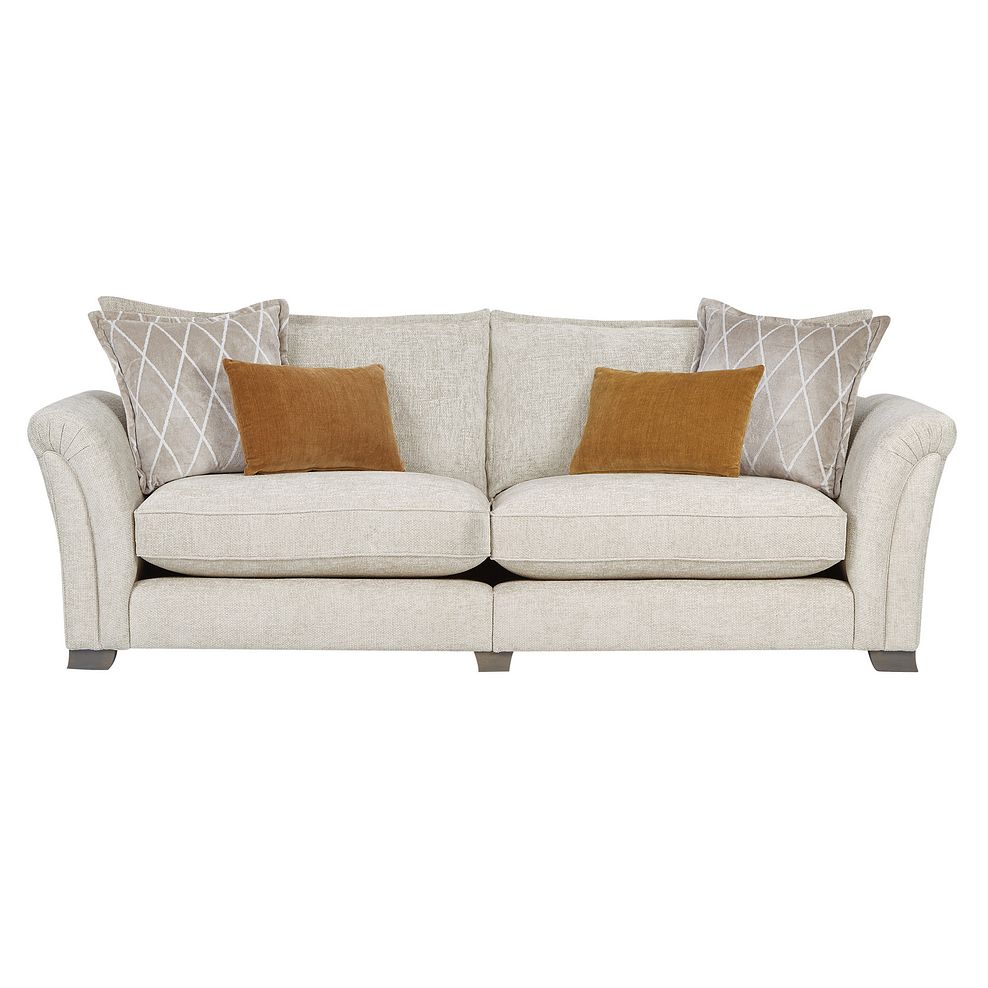Ashby 4 Seater High Back Sofa in Cream fabric 4