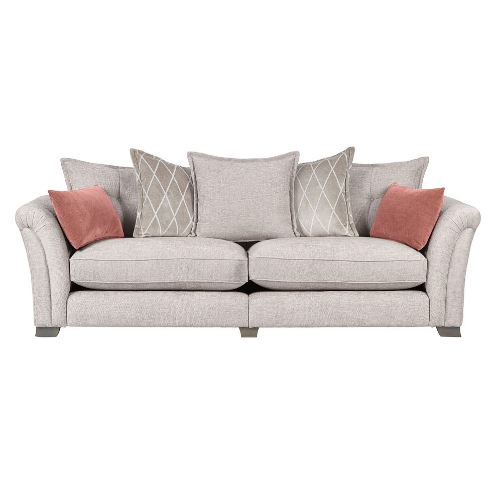 Ashby 4 Seater Pillow Back Sofa in Ivory fabric 2