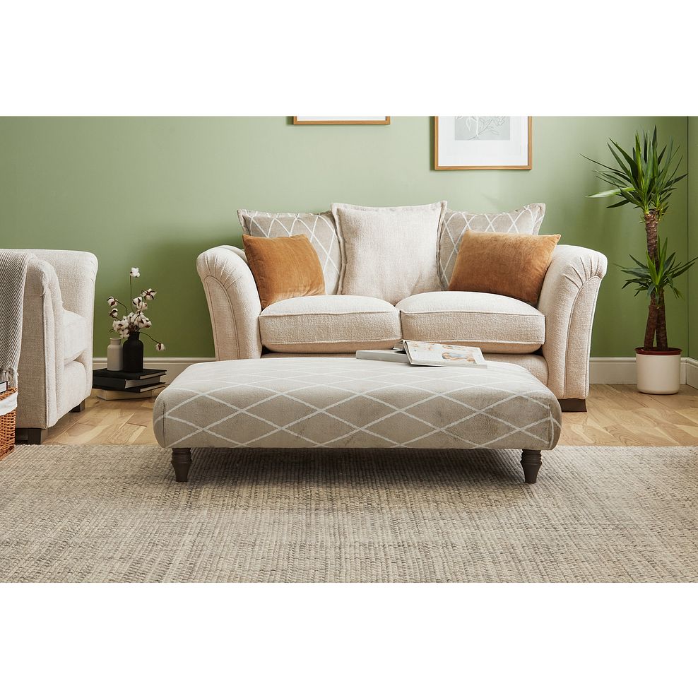 Ashby Footstool in Natural Fabric 2