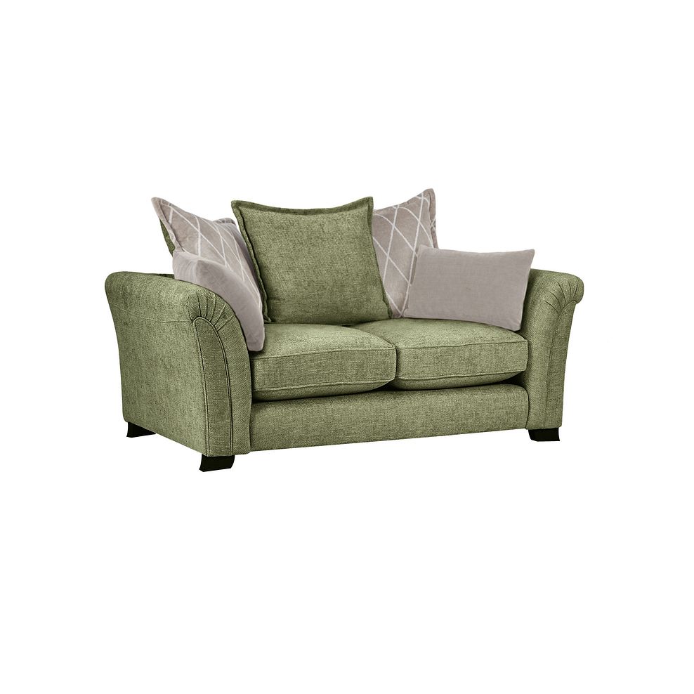 Ashby 2 Seater Pillow Back Sofa in Olive fabric 1