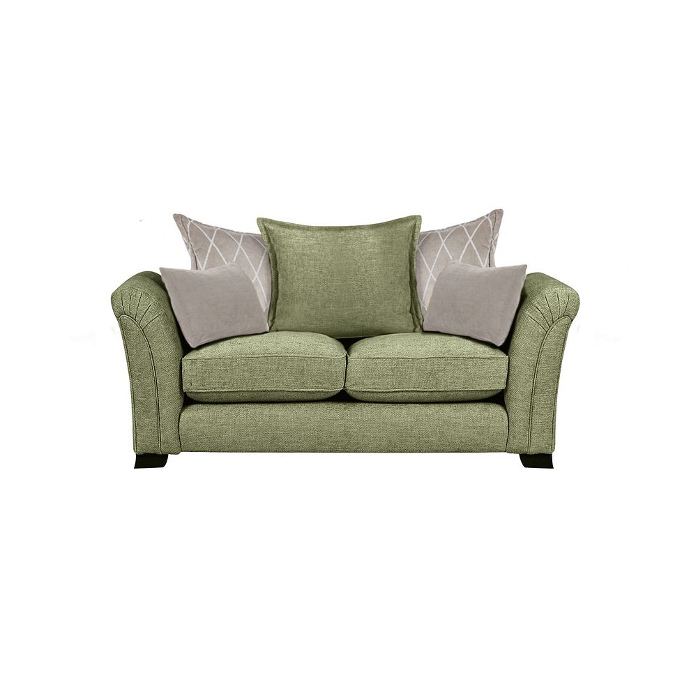Ashby 2 Seater Pillow Back Sofa in Olive fabric 2