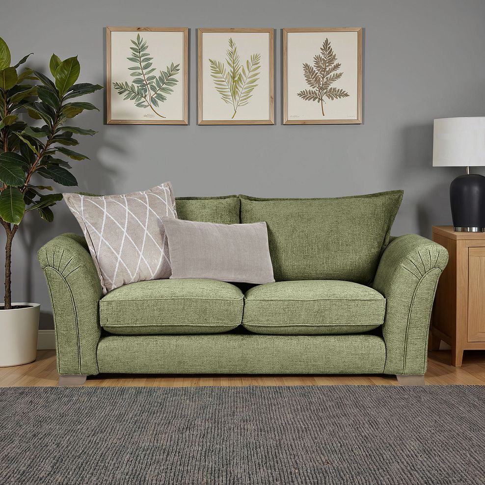 Ashby 3 Seater High Back Sofa in Olive fabric 1