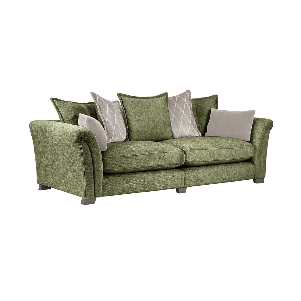 Ashby 4 Seater Pillow Back Sofa in Olive fabric 1