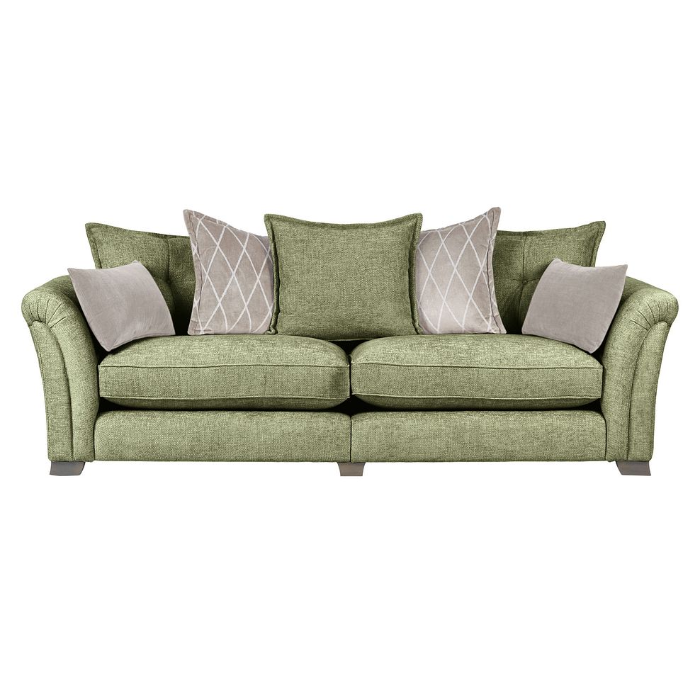 Ashby 4 Seater Pillow Back Sofa in Olive fabric 2
