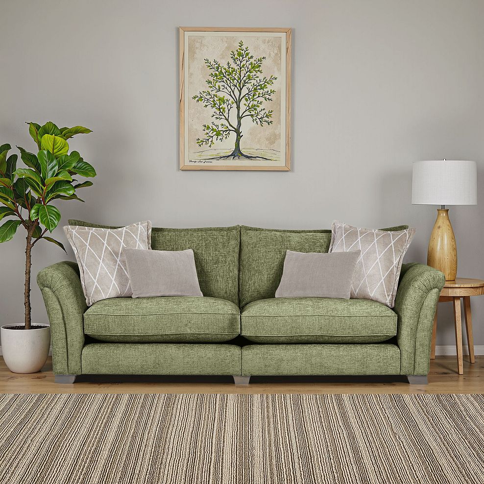 Ashby 4 Seater High Back Sofa in Olive fabric 1