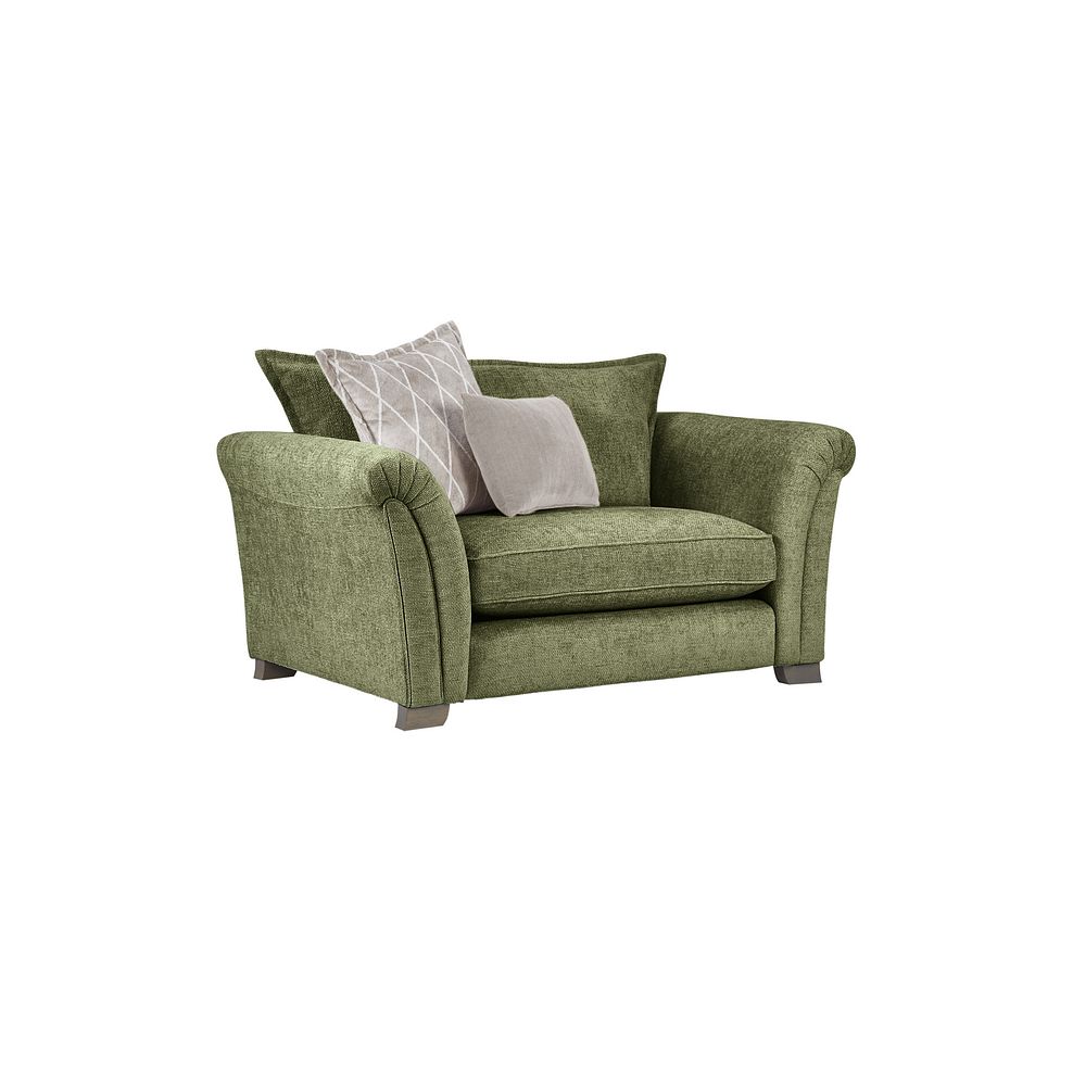 Ashby High Back Loveseat in Olive fabric 1
