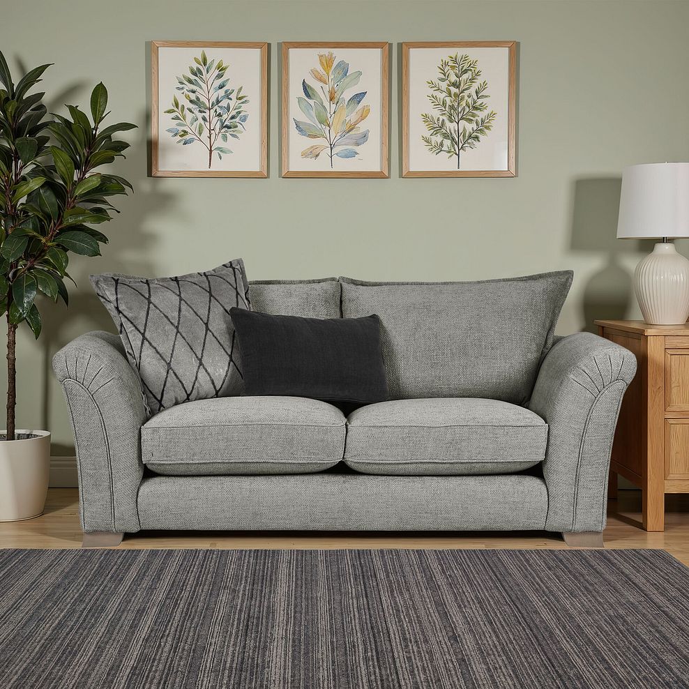 Ashby 3 Seater High Back Sofa in Platinum fabric 1