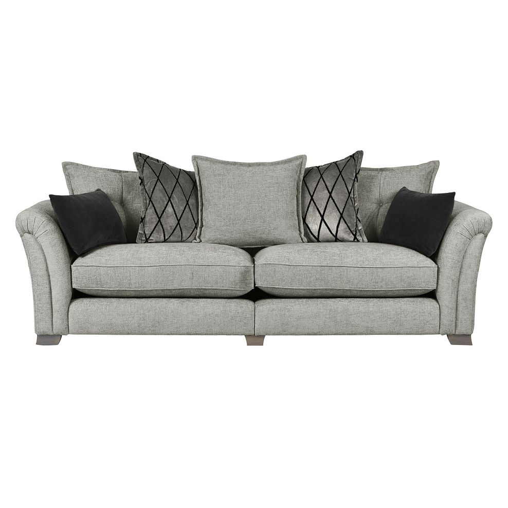 Ashby 4 Seater Pillow Back Sofa in Platinum fabric 2