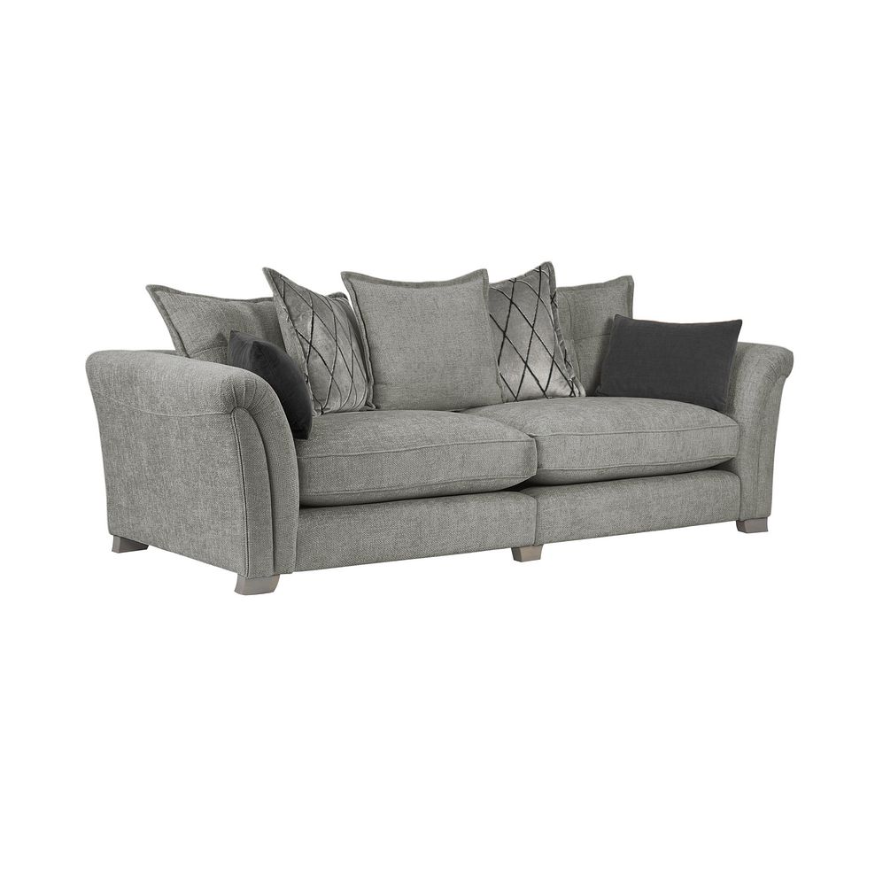 Ashby 4 Seater Pillow Back Sofa in Platinum fabric 1