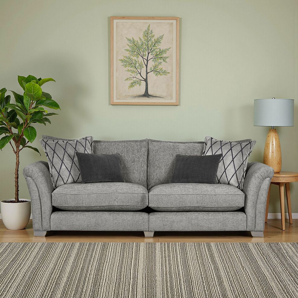 Ashby 4 Seater High Back Sofa in Platinum fabric 1