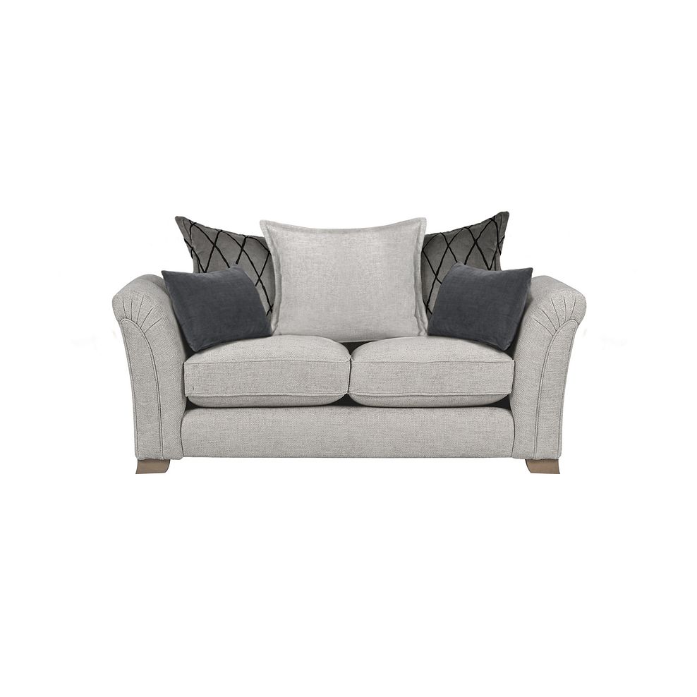 Ashby 2 Seater Pillow Back Sofa in Silver fabric 2