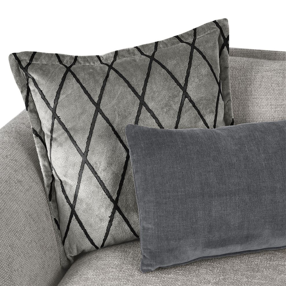 Ashby 2 Seater Pillow Back Sofa in Silver fabric 8