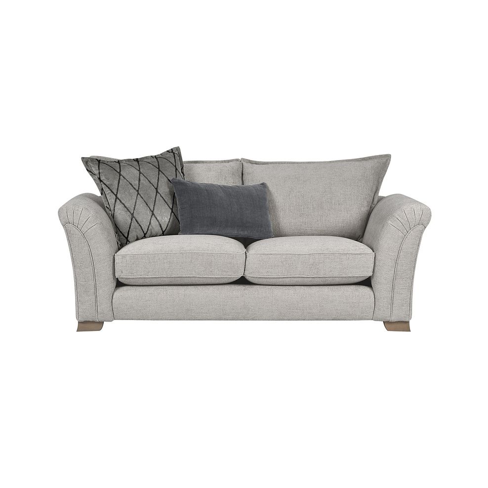 Ashby 3 Seater High Back Sofa in Silver fabric 2