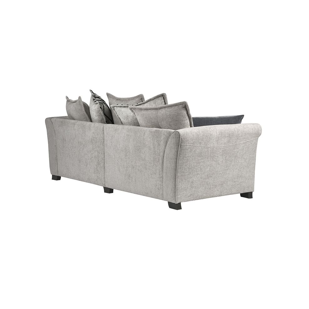 Ashby 4 Seater Pillow Back Sofa in Silver fabric 3