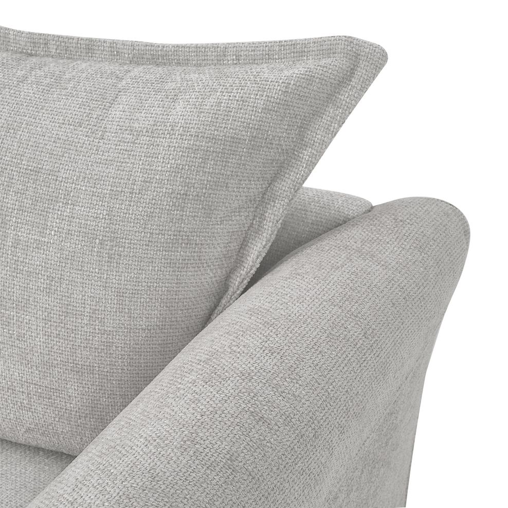 Ashby 4 Seater Pillow Back Sofa in Silver fabric 7