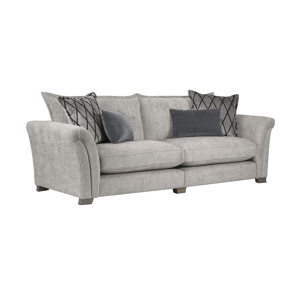 Ashby 4 Seater High Back Sofa in Silver fabric 1