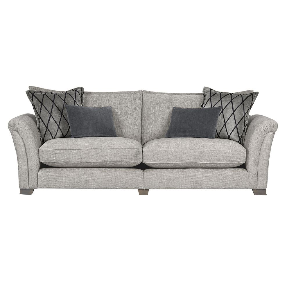 Ashby 4 Seater High Back Sofa in Silver fabric 2