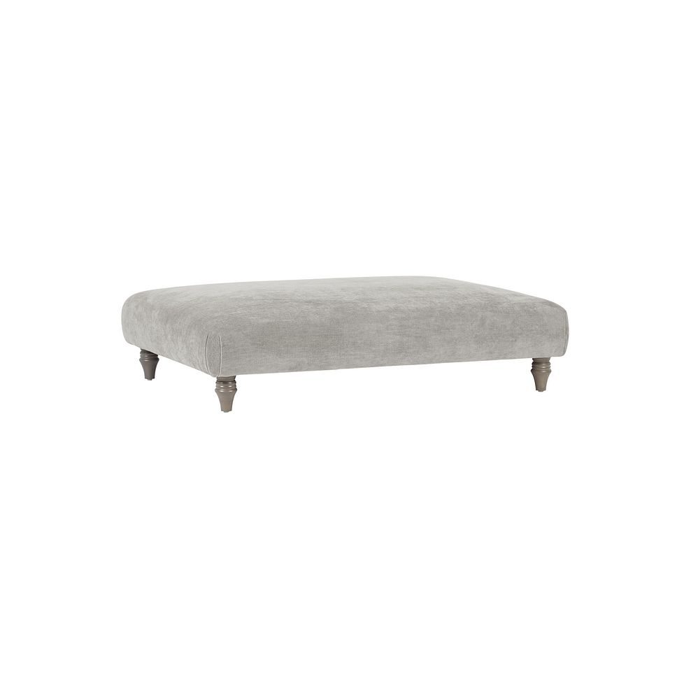 Ashby Footstool in Silver fabric 1