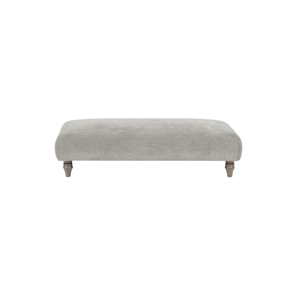 Ashby Footstool in Silver fabric 2