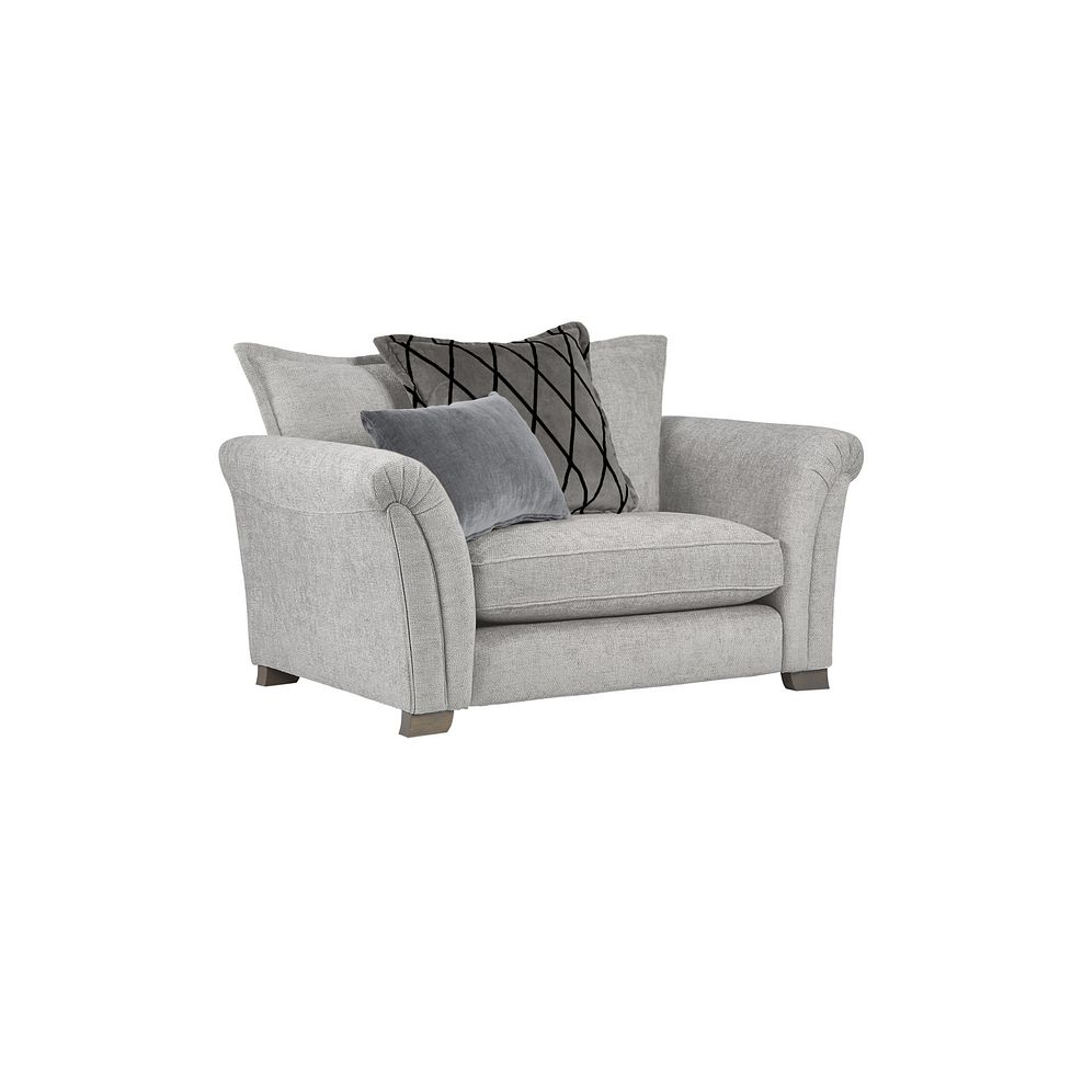 Ashby Pillow Back Loveseat in Silver fabric 1