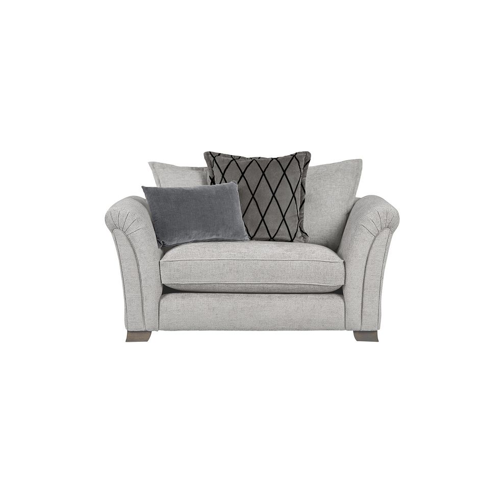 Ashby Pillow Back Loveseat in Silver fabric 2